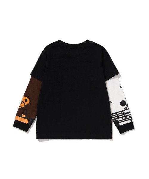 A BATHING APE BABY MILO ロングスリーブTシャツ BABY MILO SKULL LAYERED SLEEVES LS TEE（Tシャツ/カットソー