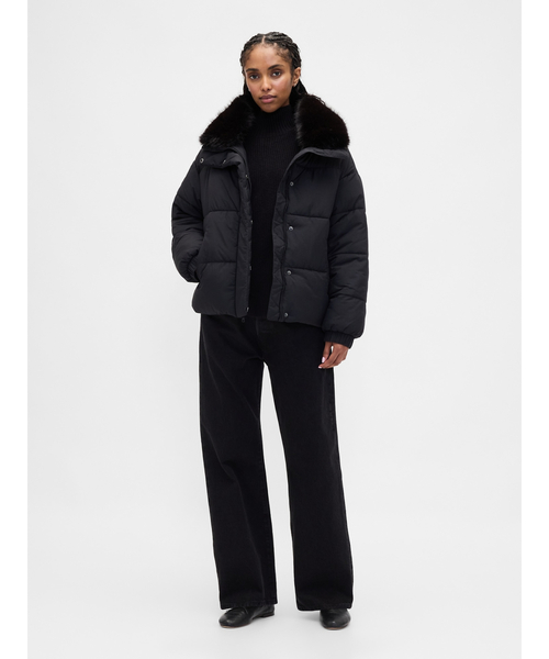 セール】ファー トリミング パファージャケット（ダウン