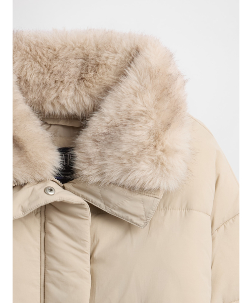 セール】ファー トリミング パファージャケット（ダウンジャケット