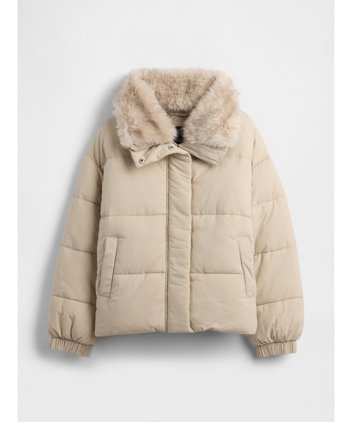 セール】ファー トリミング パファージャケット（ダウンジャケット