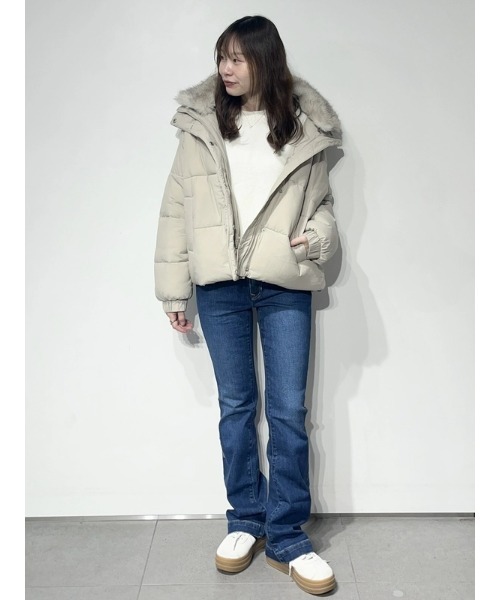 セール】ファー トリミング パファージャケット（ダウン