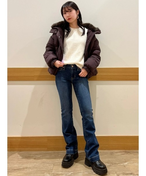 セール】ファー トリミング パファージャケット（ダウンジャケット