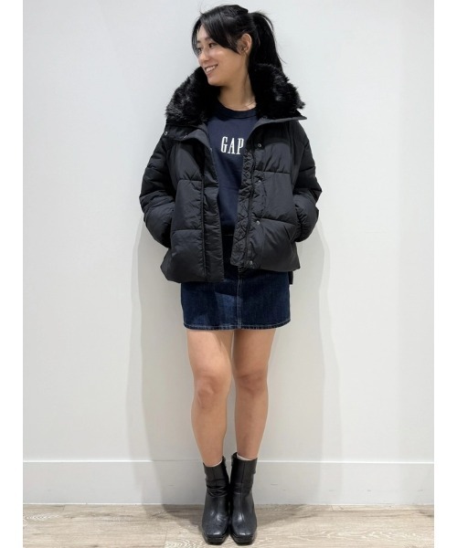 セール】ファー トリミング パファージャケット（ダウンジャケット