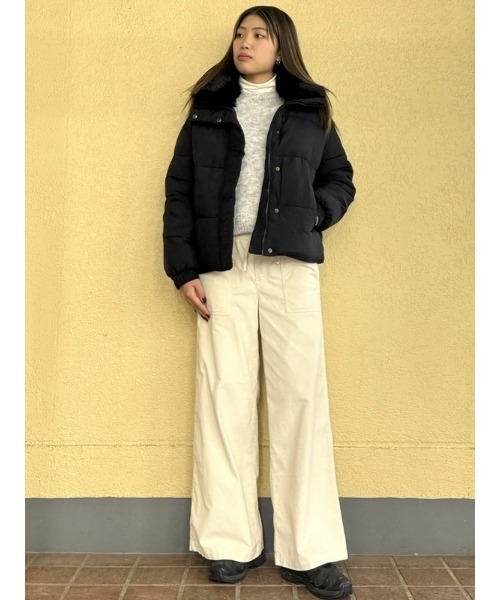 GAP 短丈 光沢ダウンジャケット ファーフード 3way 平成ギャル y2k