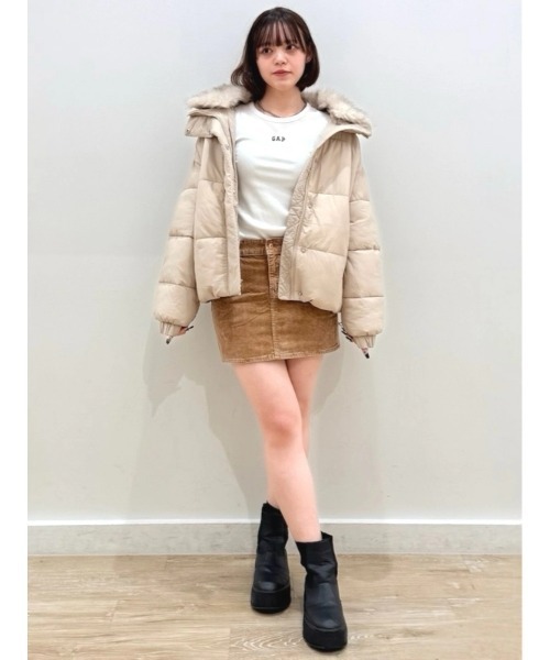 GAP（ギャップ）の「ファー トリミング パファージャケット（ダウン