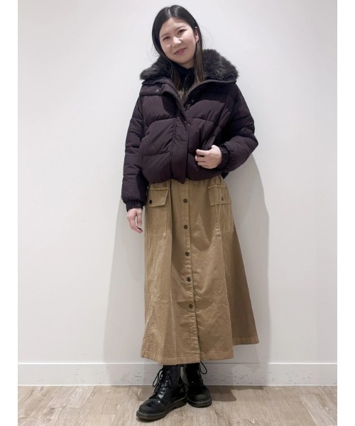 セール】ファー トリミング パファージャケット（ダウンジャケット
