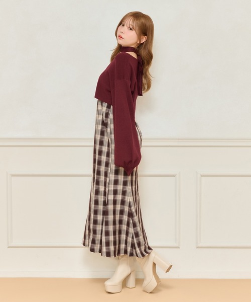 apres jour(アプレジュール)の「チョーカー付きショート丈ZIPニット(ニット/セーター・レディース・ボルドー/ブラック/アイボリー・X-LARGE/フリー)」の22枚目の写真