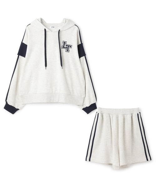 LOVETOXIC（ラブトキシック）の「【LTXC】長袖ラインパーカSETUP（ワンピース・キッズ・ブラック/ホワイト系その他/サックスブルー・S:140cm/M:150cm/L:160cm/130cm）」の5枚目の写真