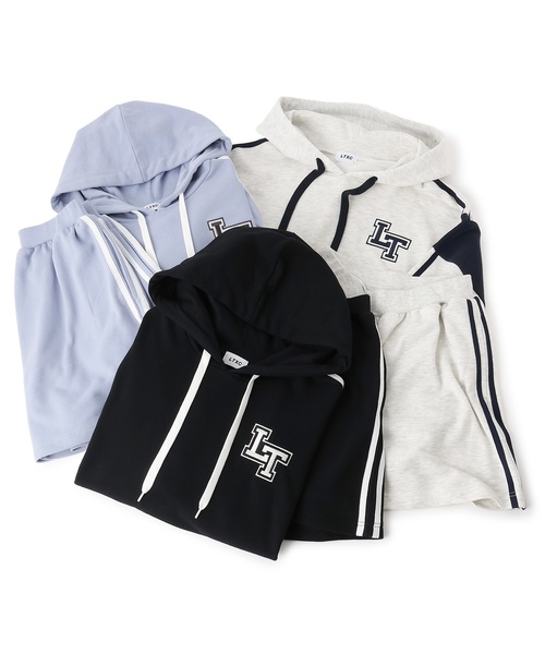 LOVETOXIC（ラブトキシック）の「【LTXC】長袖ラインパーカSETUP（ワンピース・キッズ・ブラック/ホワイト系その他/サックスブルー・S:140cm/M:150cm/L:160cm/130cm）」の13枚目の写真