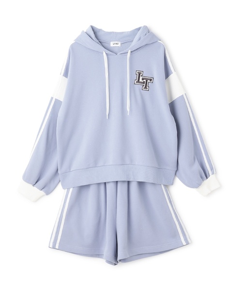 LOVETOXIC（ラブトキシック）の「【LTXC】長袖ラインパーカSETUP（ワンピース・キッズ・ブラック/ホワイト系その他/サックスブルー・S:140cm/M:150cm/L:160cm/130cm）」の15枚目の写真