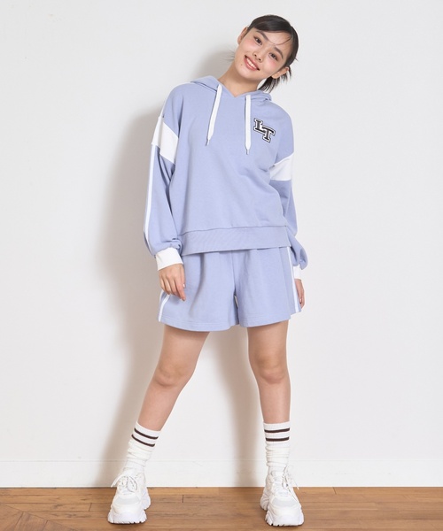 LOVETOXIC（ラブトキシック）の「【LTXC】長袖ラインパーカSETUP（ワンピース・キッズ・ブラック/ホワイト系その他/サックスブルー・S:140cm/M:150cm/L:160cm/130cm）」の18枚目の写真