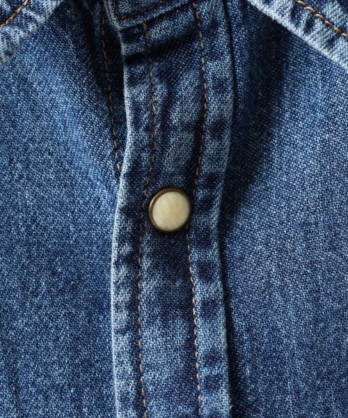 GUESS JEANS(ゲスジーンズ)の「GUESS JEANS GJ SLIM LS DENIM SHIRT ゲス 長袖デニムシャツ(シャツ/ブラウス・メンズ・インディゴブルー・L/M/S/XL)」の5枚目の写真