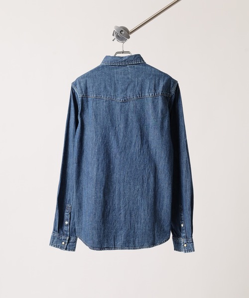 GUESS JEANS(ゲスジーンズ)の「GUESS JEANS GJ SLIM LS DENIM SHIRT ゲス 長袖デニムシャツ(シャツ/ブラウス・メンズ・インディゴブルー・L/M/S/XL)」の9枚目の写真