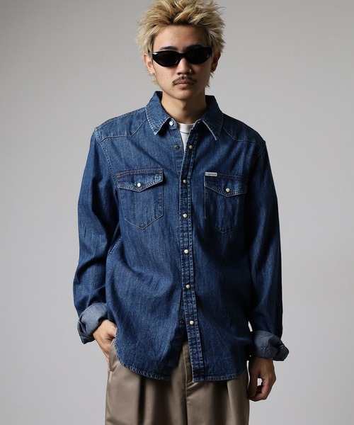 GUESS JEANS(ゲスジーンズ)の「GUESS JEANS GJ SLIM LS DENIM SHIRT ゲス 長袖デニムシャツ(シャツ/ブラウス・メンズ・インディゴブルー・L/M/S/XL)」の12枚目の写真