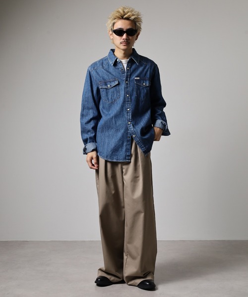 GUESS JEANS(ゲスジーンズ)の「GUESS JEANS GJ SLIM LS DENIM SHIRT ゲス 長袖デニムシャツ(シャツ/ブラウス・メンズ・インディゴブルー・L/M/S/XL)」の15枚目の写真