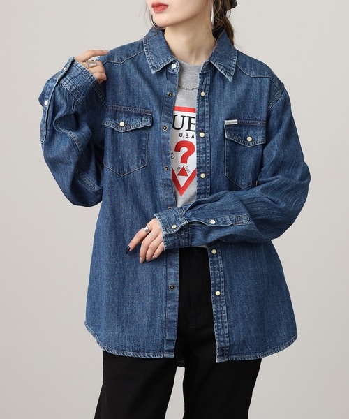 GUESS JEANS(ゲスジーンズ)の「GUESS JEANS GJ SLIM LS DENIM SHIRT ゲス 長袖デニムシャツ(シャツ/ブラウス・メンズ・インディゴブルー・L/M/S/XL)」の18枚目の写真