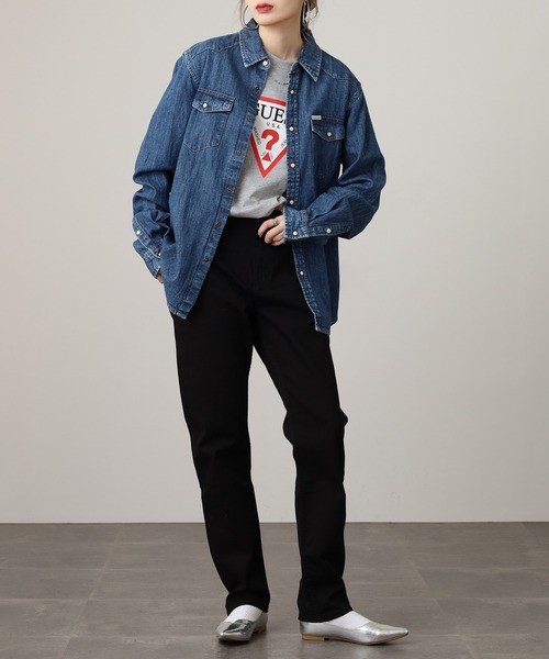 GUESS JEANS(ゲスジーンズ)の「GUESS JEANS GJ SLIM LS DENIM SHIRT ゲス 長袖デニムシャツ(シャツ/ブラウス・メンズ・インディゴブルー・L/M/S/XL)」の19枚目の写真