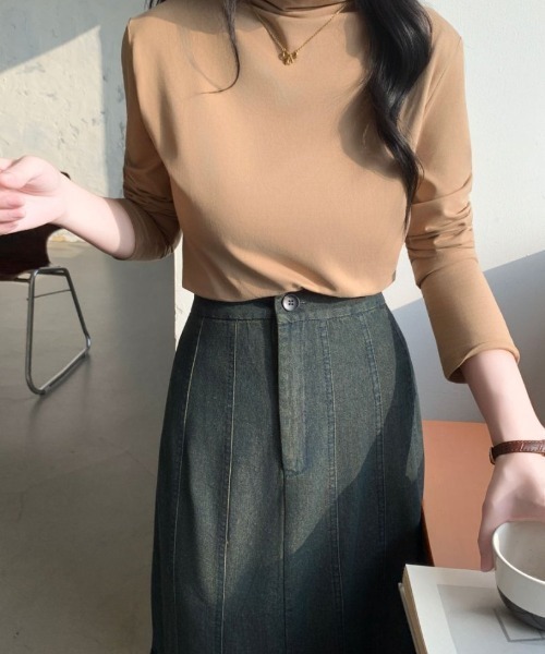 ABITOKYO(アビトーキョー)の「フリルドッキングデニムマーメイドスカート(デニムスカート・レディース・インディゴブルー/ブラック/ネイビー・FREE)」の7枚目の写真