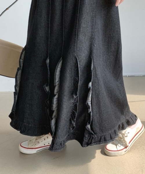 ABITOKYO(アビトーキョー)の「フリルドッキングデニムマーメイドスカート(デニムスカート・レディース・インディゴブルー/ブラック/ネイビー・FREE)」の21枚目の写真