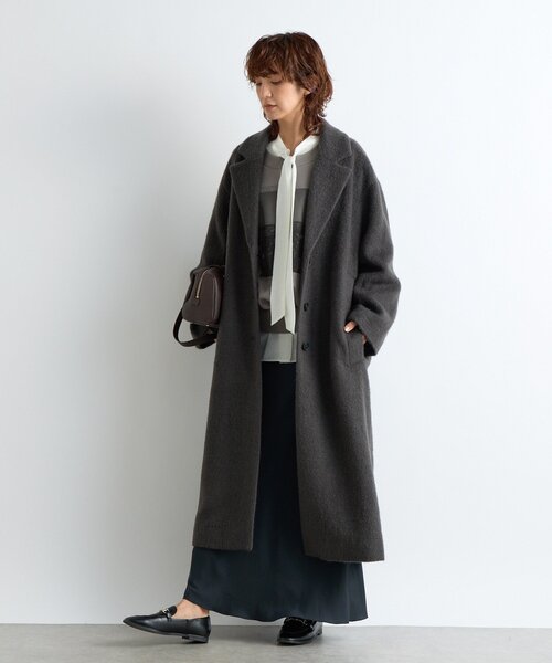 RIVE DROITE（リヴドロワ）の「【柔らかな質感】シャギーロングチェスターコート（チェスターコート・レディース・ベージュ/ブラウン・FREE）」の6枚目の写真