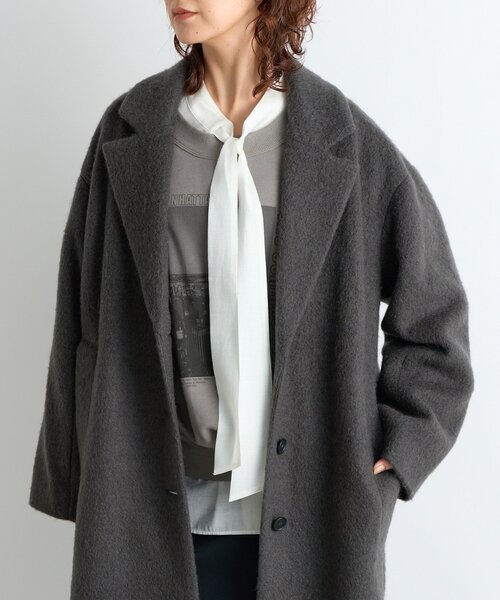 RIVE DROITE（リヴドロワ）の「【柔らかな質感】シャギーロングチェスターコート（チェスターコート・レディース・ベージュ/ブラウン・FREE）」の9枚目の写真