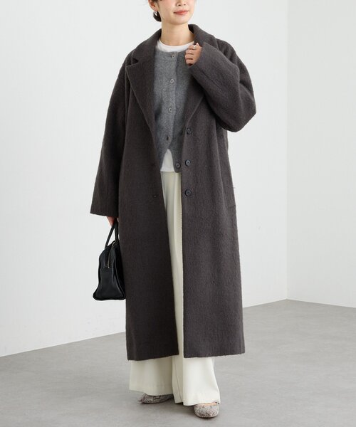 RIVE DROITE（リヴドロワ）の「【柔らかな質感】シャギーロングチェスターコート（チェスターコート・レディース・ベージュ/ブラウン・FREE）」の12枚目の写真