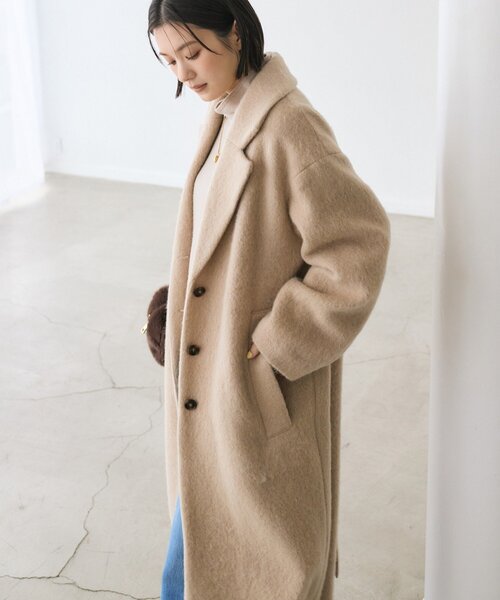 RIVE DROITE（リヴドロワ）の「【柔らかな質感】シャギーロングチェスターコート（チェスターコート・レディース・ベージュ/ブラウン・FREE）」の3枚目の写真