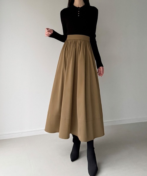 セール】ポロリブニットドッキングワンピース（ワンピース）｜JUNOAH