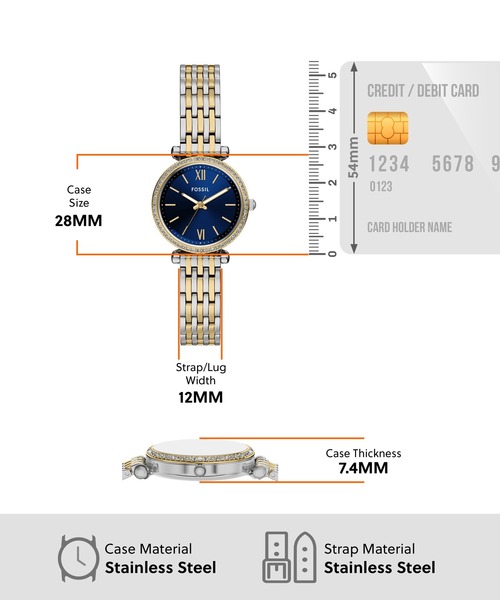FOSSIL(フォッシル)の「フォッシル 腕時計 レディース アナログ ステンレス ES5438(アナログ腕時計・レディース・マルチ・FREE)」の5枚目の写真