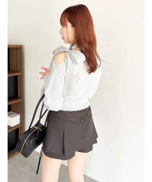 dazzlin（ダズリン）の「ワンショルミニシャギーニットトップス（ニット/セーター・レディース・ピンク/グレー/オフホワイト/ネイビー・FREE）」の7枚目の写真