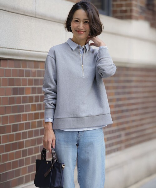 J.PRESS Ladies(J.プレス レディス)の「BEZコットンナイロン ストライプ シャツカラー ブラウス(シャツ/ブラウス・レディース・ホワイト系/サックスブルー系1/イエロー系1/ピンク系1・XS)」の7枚目の写真