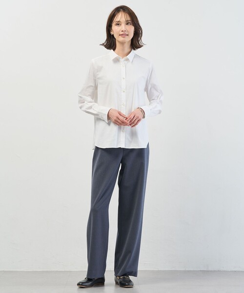J.PRESS Ladies(J.プレス レディス)の「BEZコットンナイロン ストライプ シャツカラー ブラウス(シャツ/ブラウス・レディース・ホワイト系/サックスブルー系1/イエロー系1/ピンク系1・XS)」の10枚目の写真