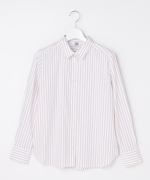 J.PRESS Ladies(J.プレス レディス)の「BEZコットンナイロン ストライプ シャツカラー ブラウス(シャツ/ブラウス・レディース・ホワイト系/サックスブルー系1/イエロー系1/ピンク系1・XS)」の22枚目の写真