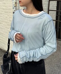 CIAOPANIC TYPY | 【春まで使える！】前後2wayワンポイントロゴ刺繍シアーメロウトップス(Tシャツ/カットソー)