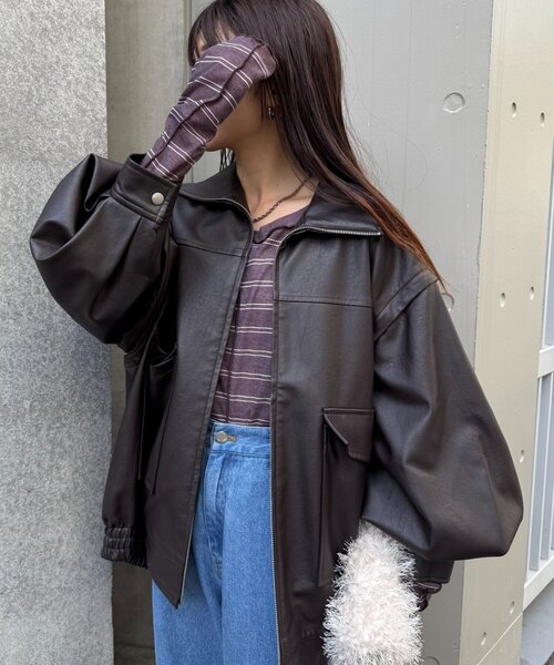 CIAOPANIC TYPY(チャオパニックティピー)の「【春まで使える!】前後2wayワンポイントロゴ刺繍シアーメロウトップス(Tシャツ/カットソー・レディース・サックスブルー/ブラウン/ピンク/レッド/ネイビー/イエロー・ONE SIZE)」の20枚目の写真