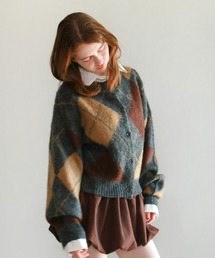 mic by Olu. | アーガイルニットカーディガン(カーディガン/ボレロ)