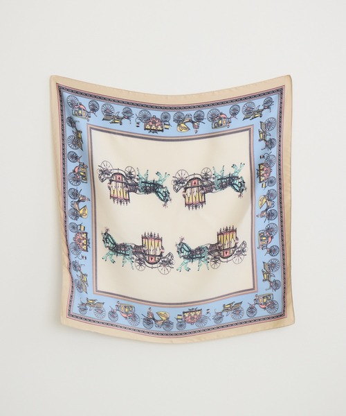 KATHARINE ROSS(キャサリンロス)の「【KATHARINE ROSS】大判スカーフ レトロ馬車(バンダナ/スカーフ・レディース・ネイビー/ベージュ/ブラック・MEDIUM)」の9枚目の写真