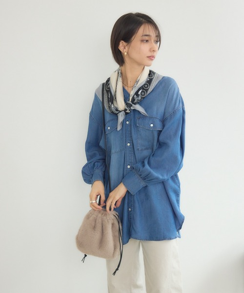 KATHARINE ROSS(キャサリンロス)の「【KATHARINE ROSS】大判スカーフ レトロ馬車(バンダナ/スカーフ・レディース・ネイビー/ベージュ/ブラック・MEDIUM)」の10枚目の写真