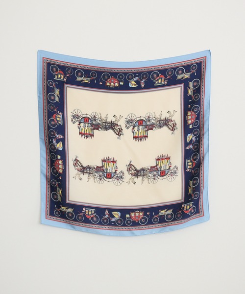 KATHARINE ROSS(キャサリンロス)の「【KATHARINE ROSS】大判スカーフ レトロ馬車(バンダナ/スカーフ・レディース・ネイビー/ベージュ/ブラック・MEDIUM)」の21枚目の写真