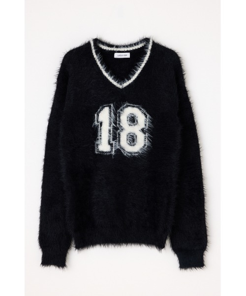 LAGUA GEM（ラグアジェム）の「NUMBER SHAGGY KNIT トップス（ニット/セーター・レディース・ブラック/ネイビー/チャコールグレー・FREE）」の10枚目の写真