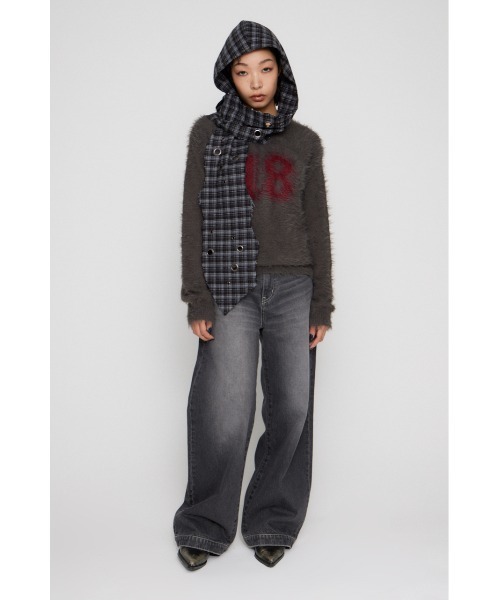 LAGUA GEM（ラグアジェム）の「NUMBER SHAGGY KNIT トップス（ニット/セーター・レディース・ブラック/ネイビー/チャコールグレー・FREE）」の17枚目の写真