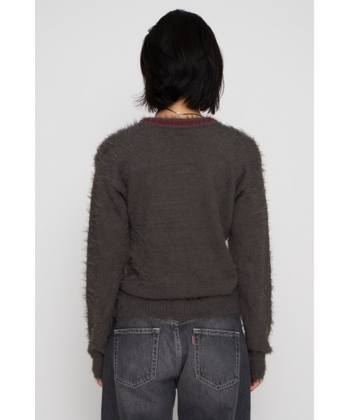 LAGUA GEM（ラグアジェム）の「NUMBER SHAGGY KNIT トップス（ニット/セーター・レディース・ブラック/ネイビー/チャコールグレー・FREE）」の19枚目の写真