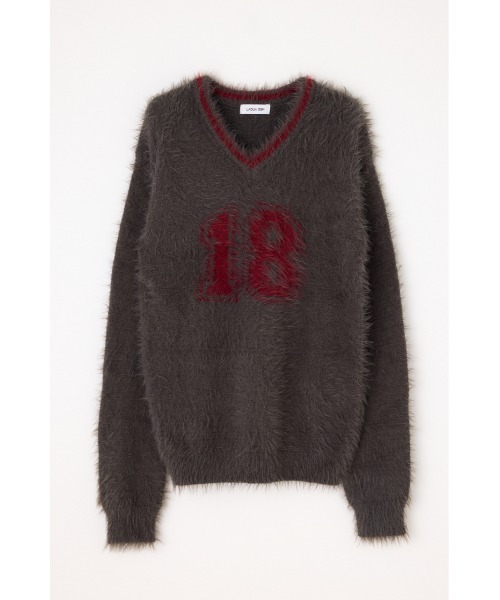LAGUA GEM（ラグアジェム）の「NUMBER SHAGGY KNIT トップス（ニット/セーター・レディース・ブラック/ネイビー/チャコールグレー・FREE）」の21枚目の写真