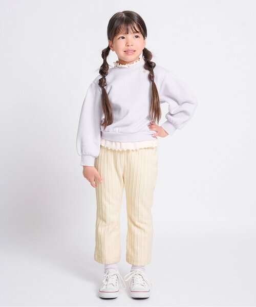 Seraph（セラフ）の「【ジュニア対応】あったか二重フレアパンツ（その他パンツ・キッズ・アイボリー/チャコール/ベージュ/ピンク・80/90/100/110/120/130/140）」の7枚目の写真