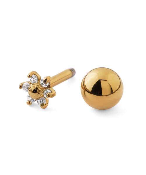 ANEMONE(アネモネ)の「【ステンレス】ビジューフラワーナンコツピアス(ピアス(両耳用)・レディース・シルバー/ゴールド・FREE)」の3枚目の写真