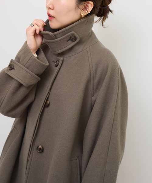 尾州ウールスーパー100ステンカラーコート（ステンカラーコート
