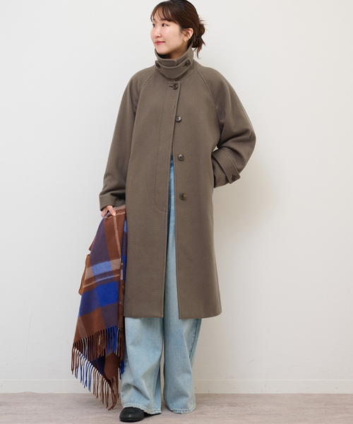 尾州ウールスーパー100ステンカラーコート（ステンカラーコート