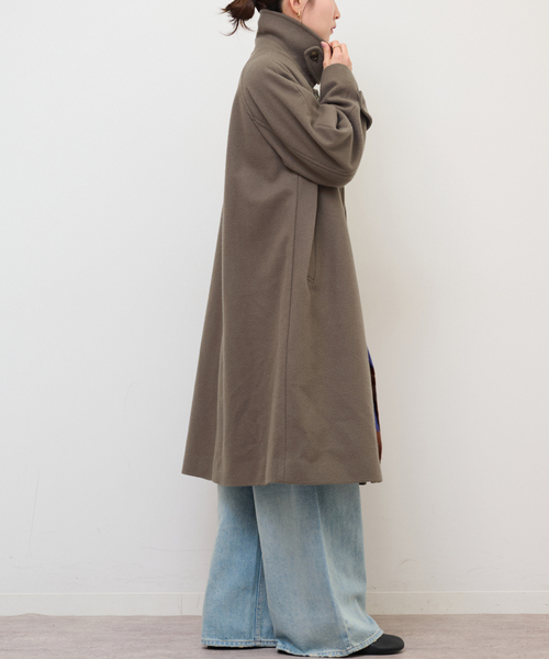 JOURNAL STANDARD relume（ジャーナルスタンダード　レリューム）の「尾州ウールスーパー100ステンカラーコート（ステンカラーコート・レディース・ブラウン/ネイビー・36/38）」の5枚目の写真