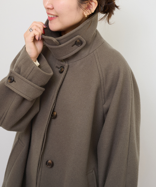 JOURNAL STANDARD relume（ジャーナルスタンダード　レリューム）の「尾州ウールスーパー100ステンカラーコート（ステンカラーコート・レディース・ブラウン/ネイビー・36/38）」の7枚目の写真