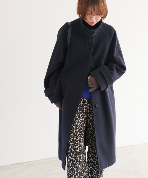 尾州ウールスーパー100ステンカラーコート（ステンカラーコート